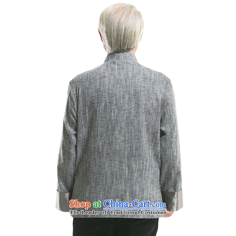 Thre line autumn and winter and the new Chinese dragon embroidery Tang long-sleeve sweater with China wind Chinese Han-collar Tang jackets  F711  XXXL/190, gray line (gesaxing Bosnia and thre) , , , shopping on the Internet
