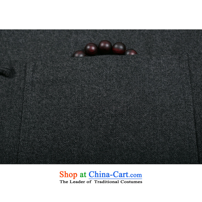 The new line of Bosnia and thre in autumn and winter older solid color jacket wool blend yarn Tang dynasty collar disc detained wool blend yarn men jacket F9821 carbon L/175, thre line (gesaxing and Tobago) , , , shopping on the Internet