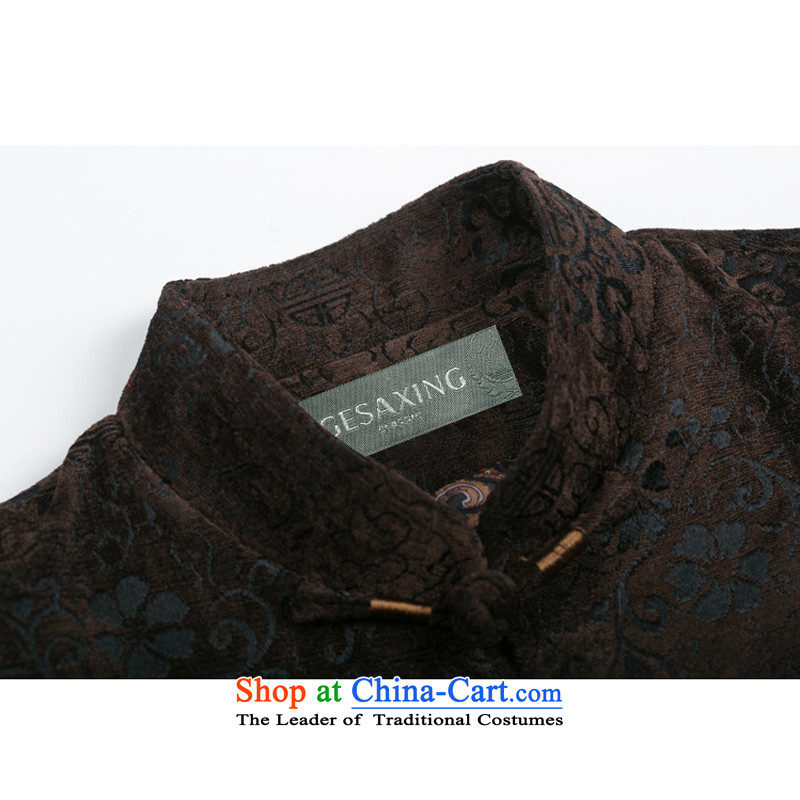Bosnia and older people in line thre men fall and winter Tang Dynasty Chinese round-long-sleeved sweater of ethnic Chinese collar disc loading Dad Tang detained men F9823 wine red autumn) thre Bosnia and lines (XL/180, gesaxing) , , , shopping on the Inte