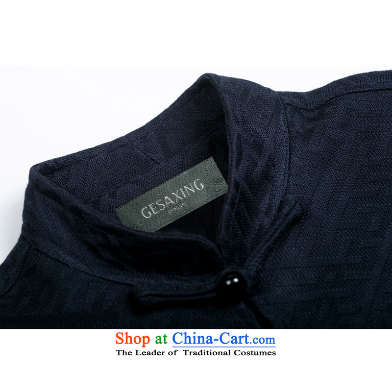 Bosnia and in autumn and winter thre line of older men Tang jackets cotton clothing construction cuff older Tang blouses ethnic Chinese collar disc Tang dynasty detained F0770 XXL/185, blue line (gesaxing Bosnia and thre) , , , shopping on the Internet