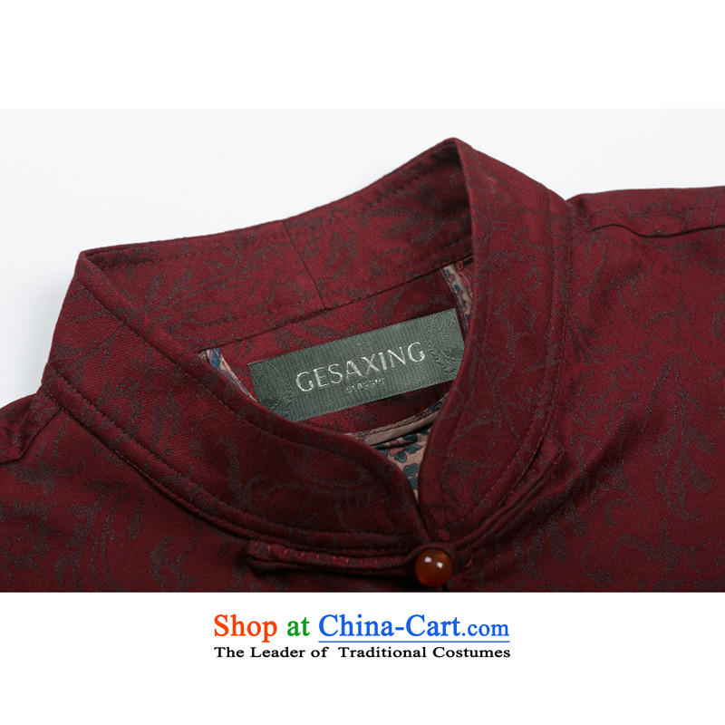 Thre line autumn and winter and men's new Tang Blouses China wind Men's Mock-Neck Chinese Tang blouses and refined manually tray clip Tang blouses F0799 M/170, Red Line (gesaxing Bosnia and thre) , , , shopping on the Internet
