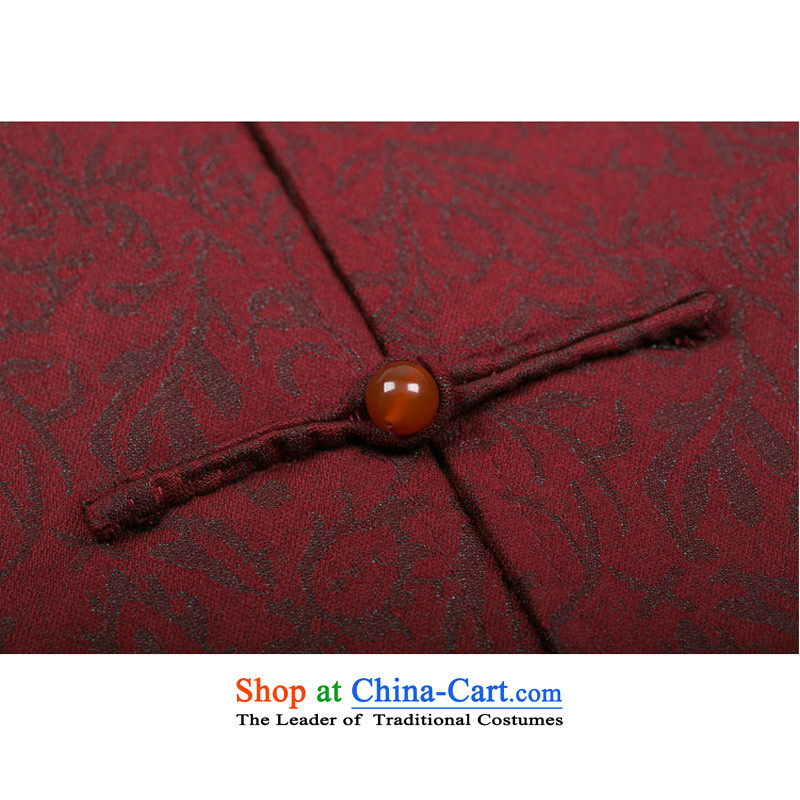 Thre line autumn and winter and men's new Tang Blouses China wind Men's Mock-Neck Chinese Tang blouses and refined manually tray clip Tang blouses F0799 M/170, Red Line (gesaxing Bosnia and thre) , , , shopping on the Internet