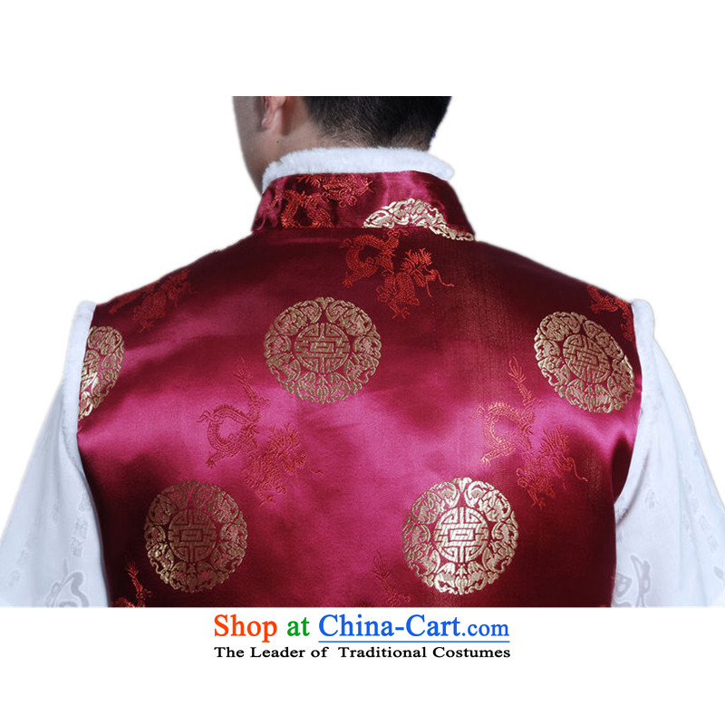 Can Green, older men fall and winter trendy new products collar embroidered with Father Tang dynasty cotton vest -C L, to green, , , , shopping on the Internet