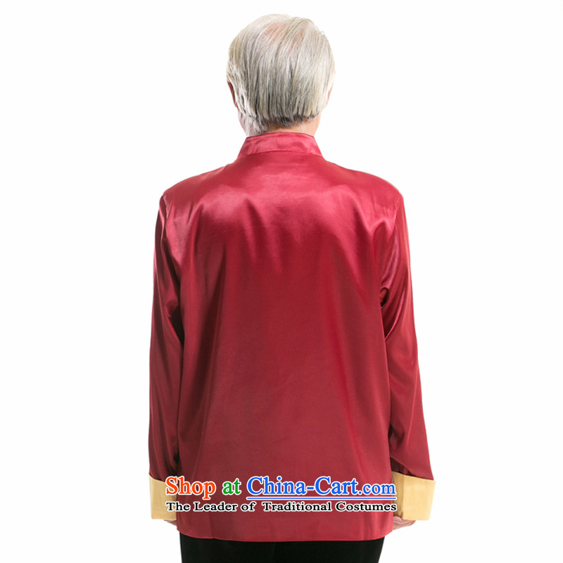 The new line of Bosnia and thre men fall and winter Men's Mock-Neck Tang Dynasty Chinese name side wind in older Ssangyong embroidery Yong-nam will F Huanglong Red M/170, thre line (gesaxing and Tobago) , , , shopping on the Internet
