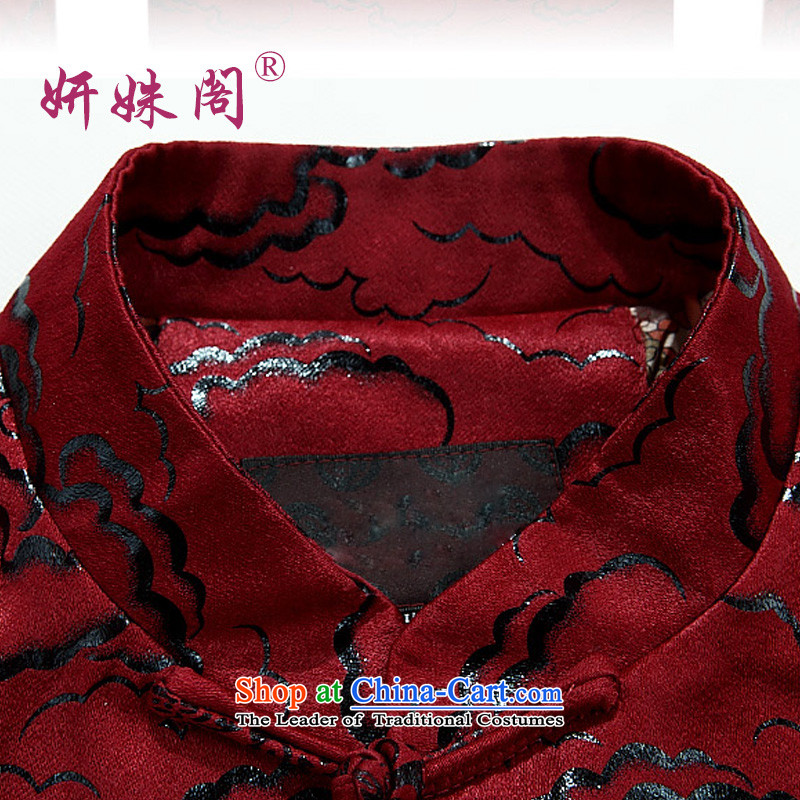 Charlene Choi this autumn and winter in the cabinet of older men's Mock-neck Tang dynasty tray clip relaxd casual clothes dad national jacket folder cotton warm winterizing long-sleeved shirt, brick-red 2XL, Charlene Choi in The Ascott , , , shopping on t