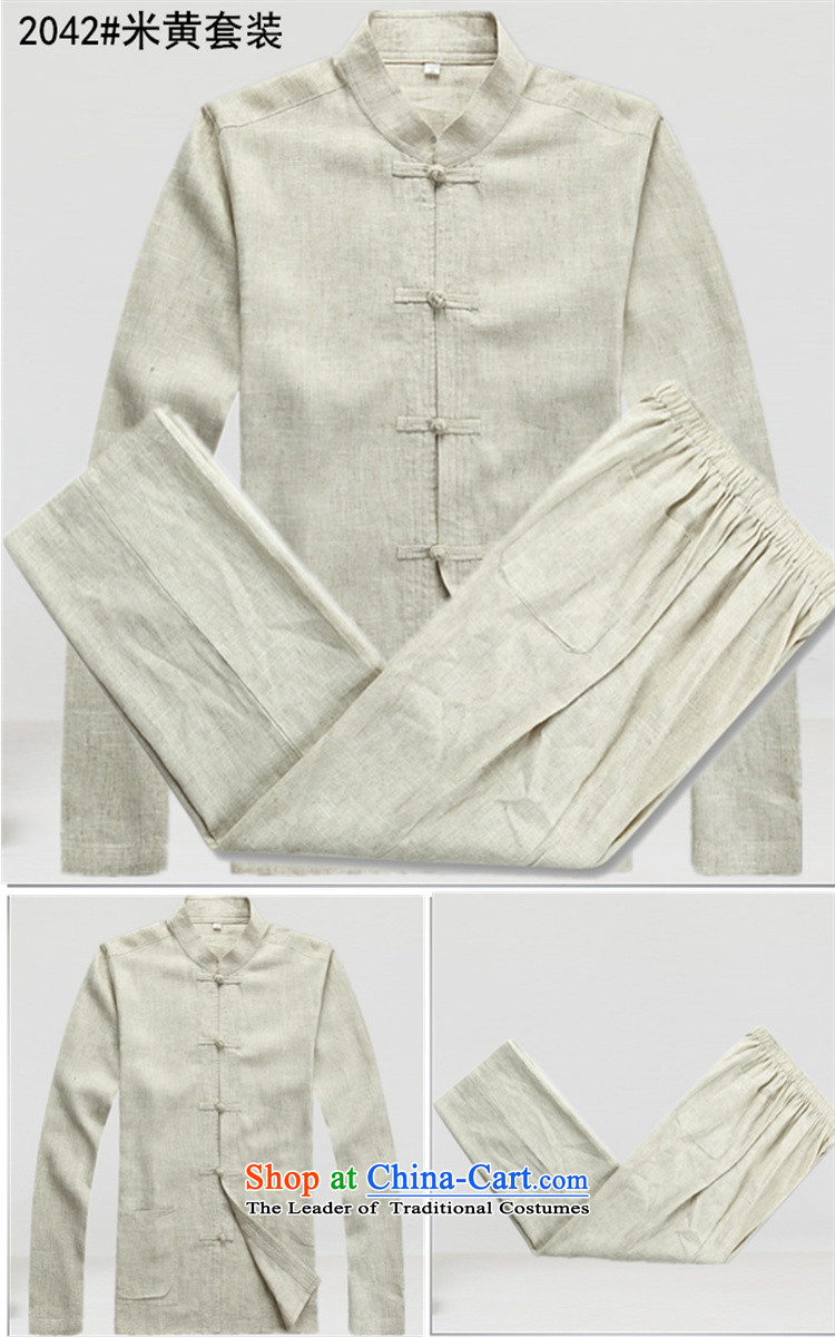 Top Luxury men Tang Dynasty Package long-sleeved men in the older bundle male long-sleeved thin plate detained national dress code sets the Tang dynasty 2042, linen gray suit L/170 picture, prices, brand platters! The elections are supplied in the national character of distribution, so action, buy now enjoy more preferential! As soon as possible.