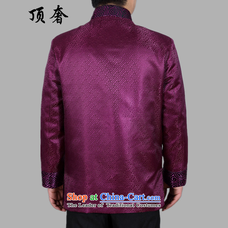Top Luxury of older men Tang dynasty autumn and winter, thick disk buttoned, ethnic liberal Gold Edition 88021, Han-Purple) XXL/180, top luxury shopping on the Internet has been pressed.