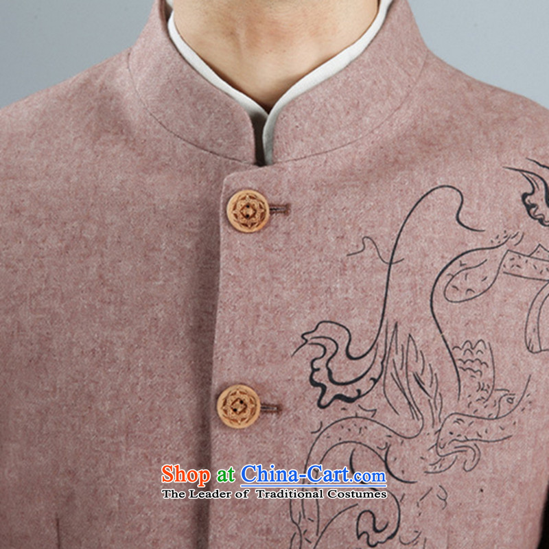 Floral autumn and winter New Men Tang Dynasty Chinese tunic collar Korean wool suits Tang Dynasty Services - 2 brown XXL, suit floral shopping on the Internet has been pressed.