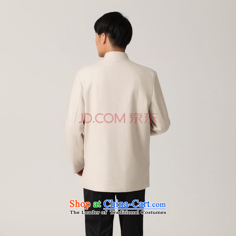 Picking frequency men Tang long-sleeved shirt with Men's Mock-Neck Chinese tunic of ethnic Han-black jacket - 2 White Tang , L, picking frequency , , , shopping on the Internet