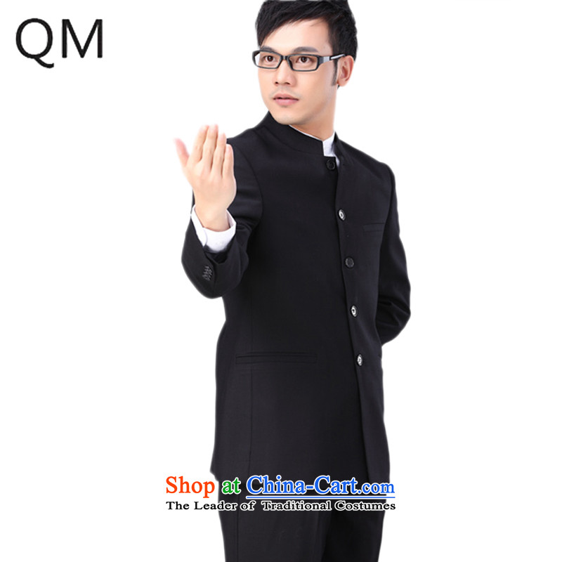The end of the autumn and winter light Chinese tunic handsome Chinese tunic suit Chinese collar installed characteristics of national service students ZXS106 black jacket + pants 175-178cm XL trousers 33 or 34 weight at the end of light 70-75, shopping on
