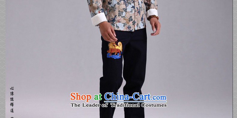3 China wind ink unicorn stamp Tang Dynasty Men long-sleeved shirt, Chinese shirt shirts Sau San male and gray bottom UNICORN (S) pictures, prices of small, brand platters! The elections are supplied in the national character of distribution, so action, buy now enjoy more preferential! As soon as possible.