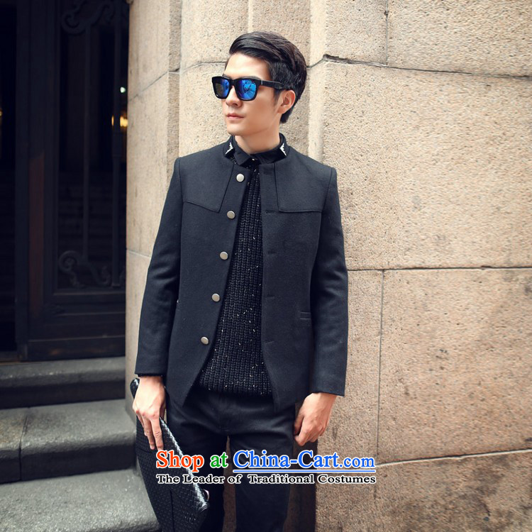 Happy Times 2014 autumn and winter new men men Korean leisure jacket collar wool a Chinese tunic black M pictures Sau San, prices, brand platters! The elections are supplied in the national character of distribution, so action, buy now enjoy more preferential! As soon as possible.