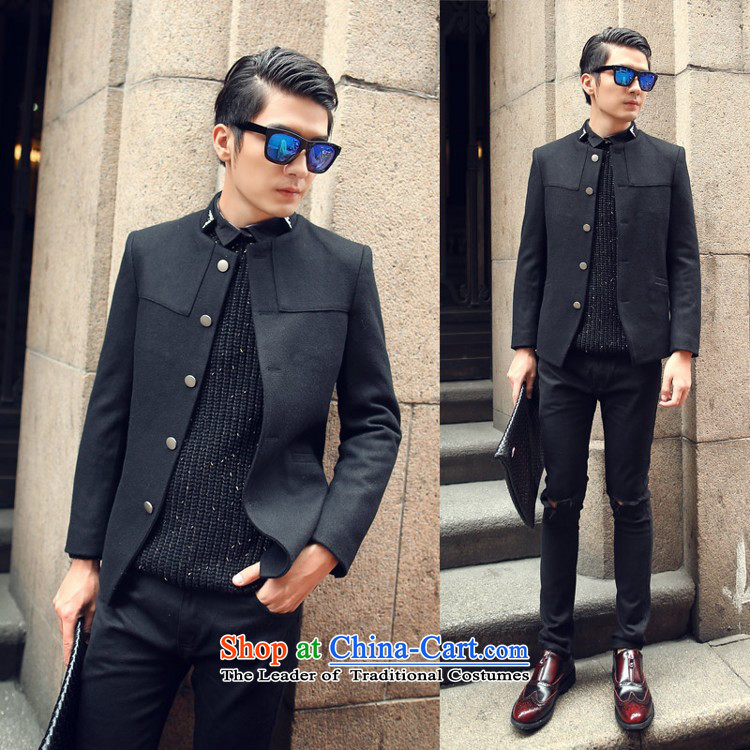 Happy Times 2014 autumn and winter new men men Korean leisure jacket collar wool a Chinese tunic black M pictures Sau San, prices, brand platters! The elections are supplied in the national character of distribution, so action, buy now enjoy more preferential! As soon as possible.