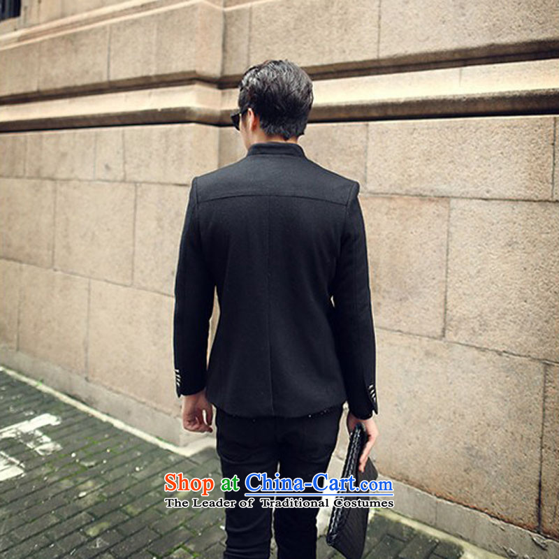 Happy Times 2014 autumn and winter new men men Korean leisure jacket collar wool a Chinese tunic black M, Sau San Happy Times , , , shopping on the Internet