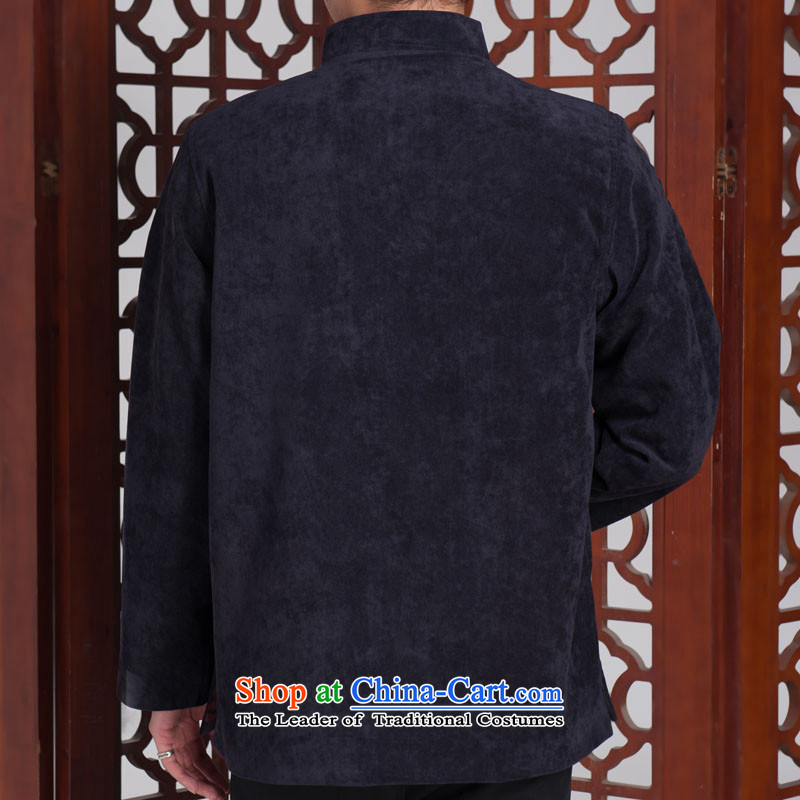 Flying Dragon in Tang Dynasty Older long-sleeved Fall/Winter Collections Kim Dragon shirt Chinese cashmere patterns hidden blue black 170/92A(XL) picture, prices, brand platters! The elections are supplied in the national character of distribution, so action, buy now enjoy more preferential! As soon as possible.
