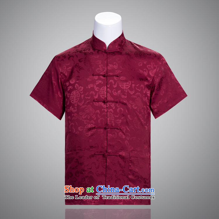 Cheung Man-Hi Tang dynasty summer short-sleeved in Tang Dynasty older Chinese clothing silk Tang Dynasty Father's Day Gifts Red 185/104A(XXXXL) picture, prices, brand platters! The elections are supplied in the national character of distribution, so action, buy now enjoy more preferential! As soon as possible.