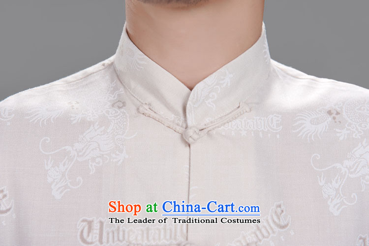 Dragons Tang dynasty Classic cotton linen Tang dynasty men Tang Dynasty Tang short-sleeved blouses 2013 Summer new beige 170/92A(L) picture, prices, brand platters! The elections are supplied in the national character of distribution, so action, buy now enjoy more preferential! As soon as possible.