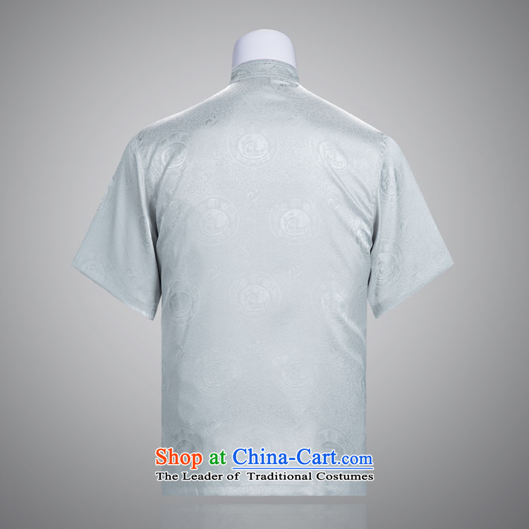 Tang Dynasty auspicious male short-sleeve Kit Man Tang Dynasty Package for older Chinese clothing summer short-sleeved gray 175/92(XL) picture, prices, brand platters! The elections are supplied in the national character of distribution, so action, buy now enjoy more preferential! As soon as possible.