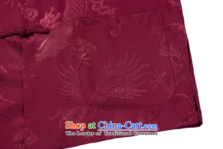 Tang Dynasty Large Dragon male short-sleeved summer men in Tang Dynasty silk older Chinese Clothing Gifts Red 180/100A(XXXL) Fathers Day Picture, prices, brand platters! The elections are supplied in the national character of distribution, so action, buy now enjoy more preferential! As soon as possible.
