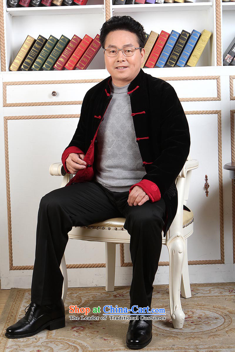 The 2014 Spring and Autumn in New elderly men's Tang dynasty upscale casual large duplex scouring pads wear black and red jacket dad festive 180/96(XL) picture, prices, brand platters! The elections are supplied in the national character of distribution, so action, buy now enjoy more preferential! As soon as possible.