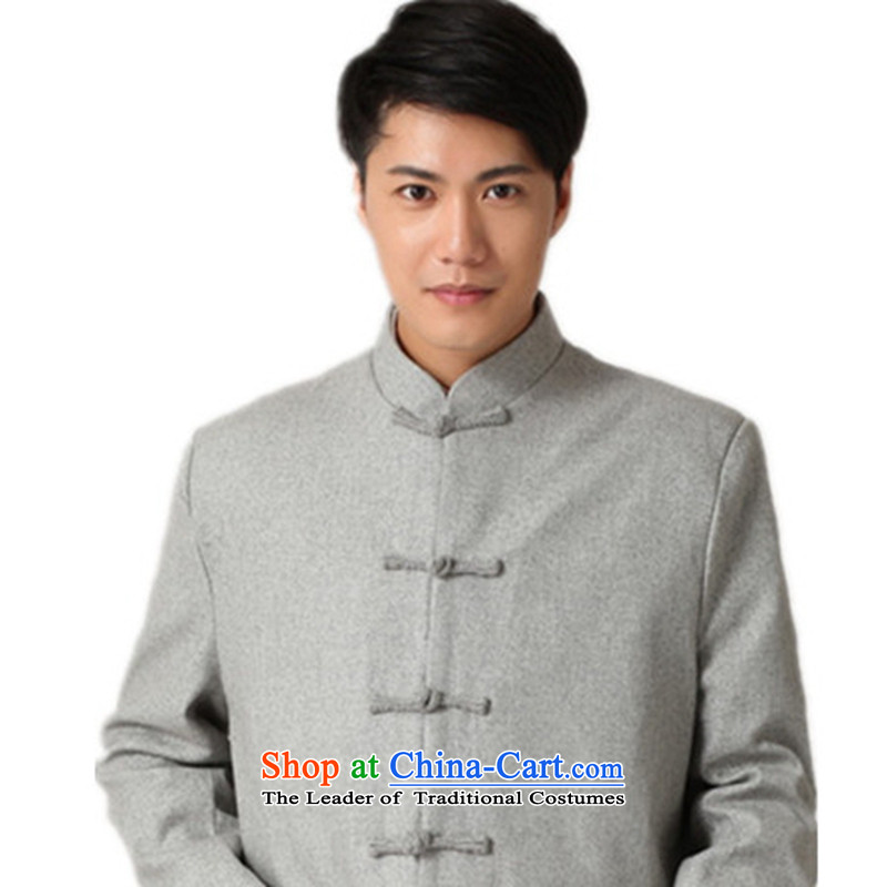 Can Green in older autumn and winter trendy new products of Men's Mock-Neck pure color name ethnic wind load single row deduction father Tang jackets - 1 Green, Gray 2XL, can be , , , shopping on the Internet