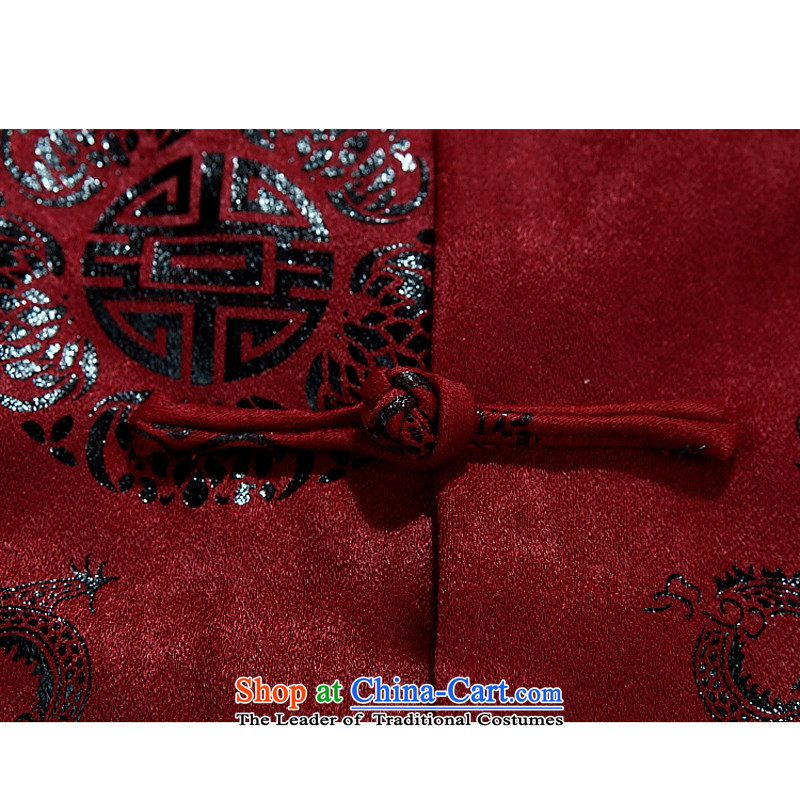 Bosnia and Tang dynasty line thre men long-sleeved jacket coat men during the Spring and Autumn Chinese men sheikhs clothing China wind Men's Mock-Neck tray clip red winter) Father XXL/185, thre line (gesaxing and Tobago) , , , shopping on the Internet