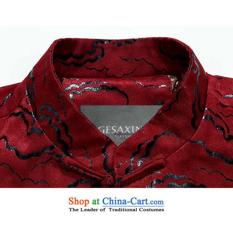 Bosnia and the spring and autumn new line thre older Xiangyun long-sleeved sweater ethnic collar disc is older jacket relaxd fit Xiangyun long-sleeved sweater father red winter) thre Bosnia and lines (XL/180, gesaxing) , , , shopping on the Internet