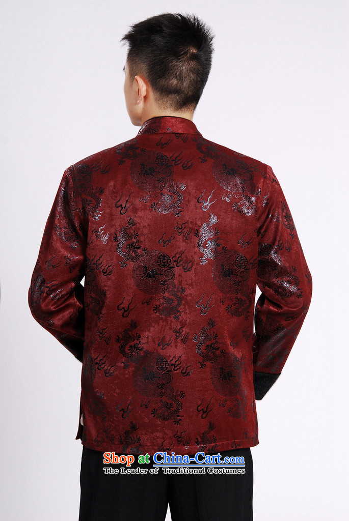 Floral autumn and winter new collar male Tang blouses flat, lint-free cloth mink gross cotton in the thick of the Chinese Tang dynasty male -A wine red L picture, prices, brand platters! The elections are supplied in the national character of distribution, so action, buy now enjoy more preferential! As soon as possible.