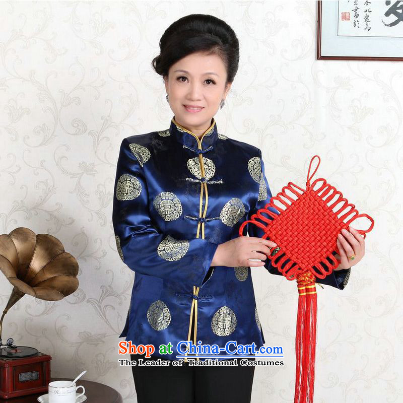 158 Jing in Tang Dynasty older couples with collar China wind dress too Shou Yi wedding services will blue XXXL Women