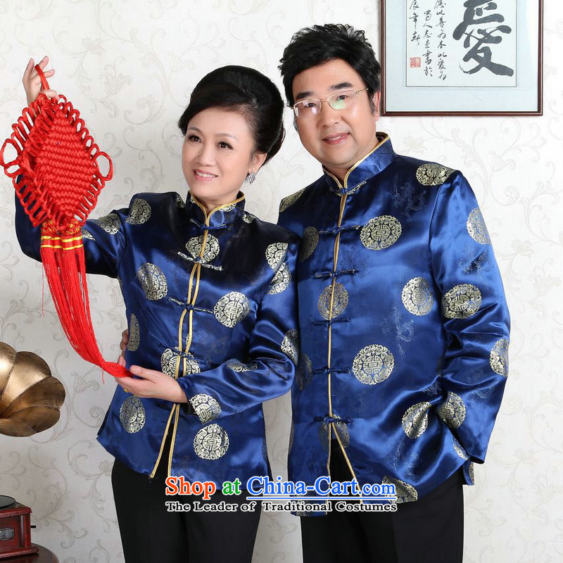 158 Jing in Tang Dynasty older couples with collar China wind dress too Shou Yi wedding services will women XXXL, Blue 158 jing shopping on the Internet has been pressed.
