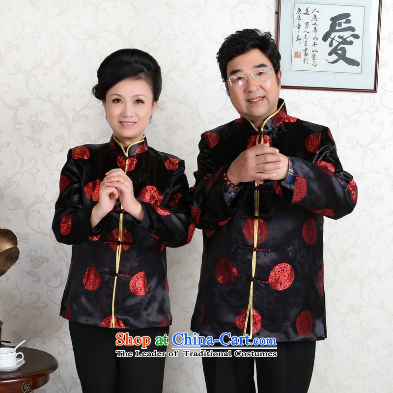 158 Jing in Tang Dynasty older couples with collar China wind dress too Shou Yi wedding services will -D black men XXXL, 158 jing shopping on the Internet has been pressed.