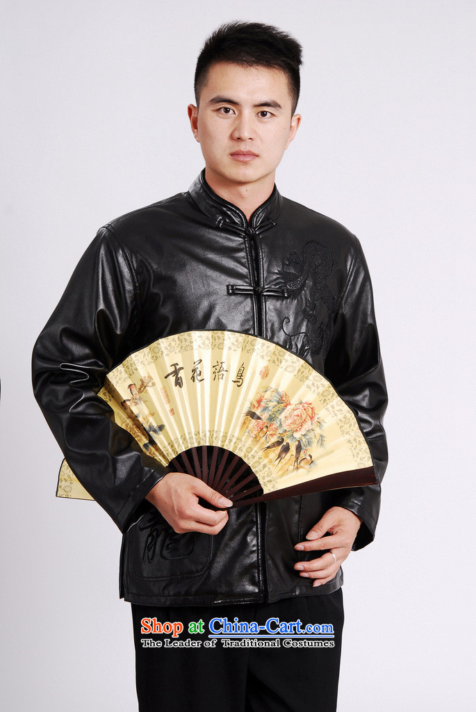 158 Jing Tang Dynasty Men long-sleeved sweater Tang blouses men's leather jacket water Sable Hair Tang dynasty leather garments plus black velvet XXL picture, prices, brand platters! The elections are supplied in the national character of distribution, so action, buy now enjoy more preferential! As soon as possible.