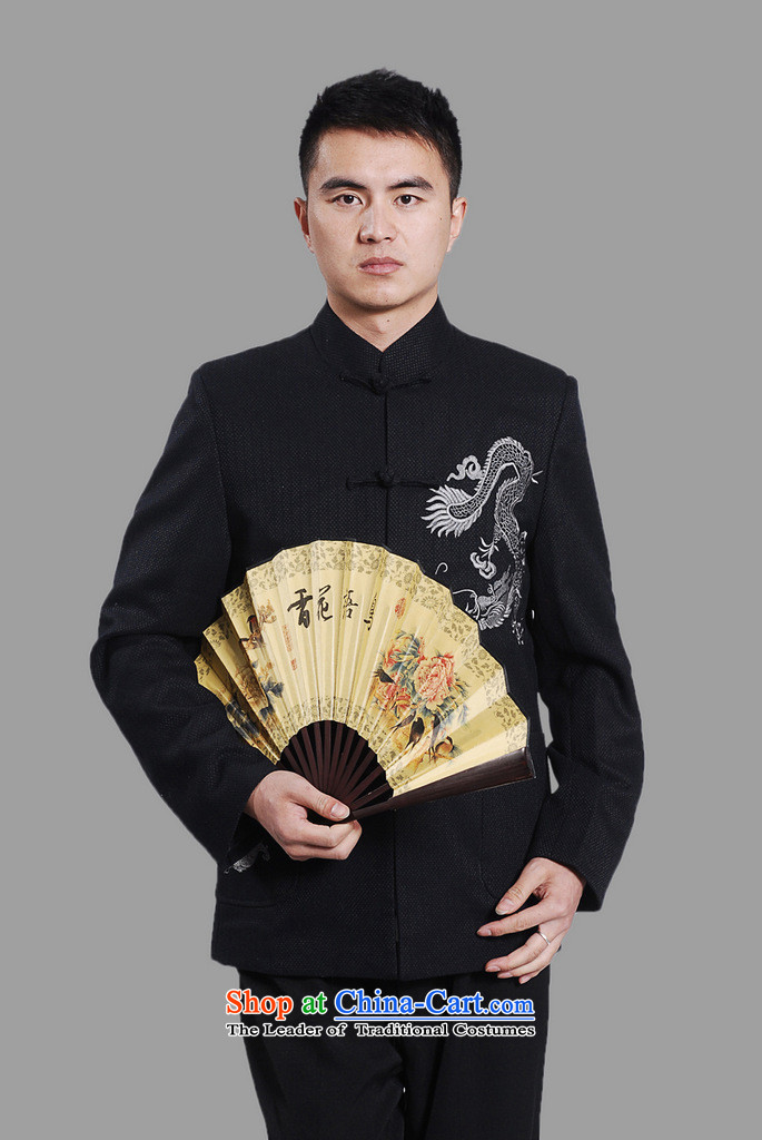 Shanghai, optimization options men Tang jackets collar embroidery Tang Dynasty Chinese Dragon Men long-sleeved blue XXXL national costumes picture, prices, brand platters! The elections are supplied in the national character of distribution, so action, buy now enjoy more preferential! As soon as possible.