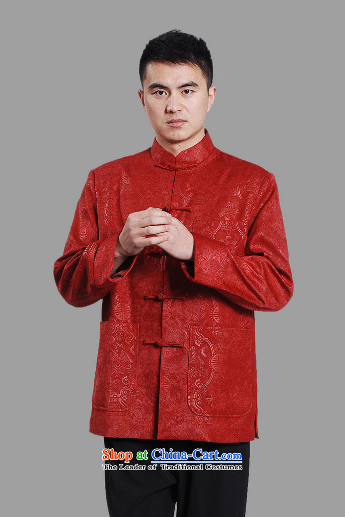 Shanghai, optimization options Tang Dynasty Men long-sleeved national costumes men Tang jackets collar embroidery Chinese dragon red L picture, prices, brand platters! The elections are supplied in the national character of distribution, so action, buy now enjoy more preferential! As soon as possible.