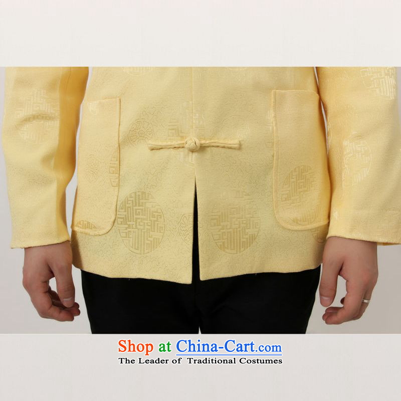 158 Jing in Tang Dynasty older collar China wind dress too Shou Yi wedding services will Chinese male Tang Jacket -C GOLD XXL, 158 jing shopping on the Internet has been pressed.