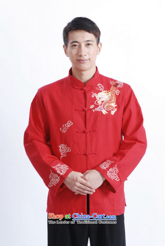 158 Jing Tang Dynasty Men long-sleeved national costumes men Tang jackets collar embroidery Chinese dragon M1122 RED XL Photo, prices, brand platters! The elections are supplied in the national character of distribution, so action, buy now enjoy more preferential! As soon as possible.