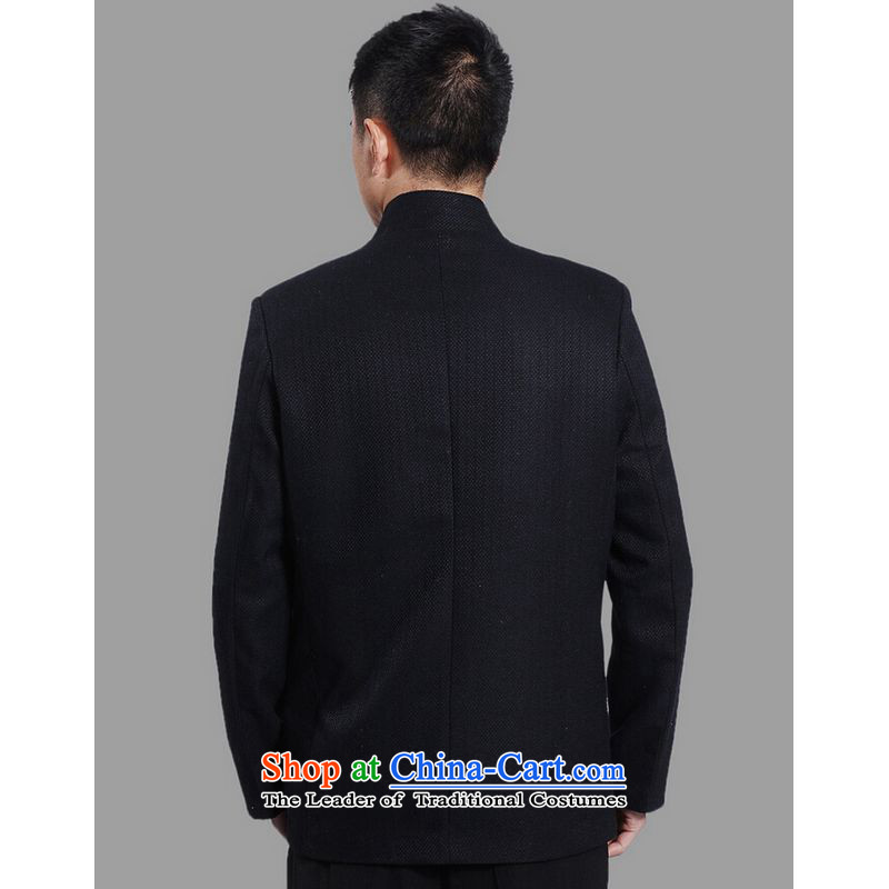 Ms Au King Mansion to men Tang jackets collar embroidery Tang Dynasty Chinese Dragon Men long-sleeved clothing -A DARK BLUE XXL, national means Jing Ge , , , shopping on the Internet