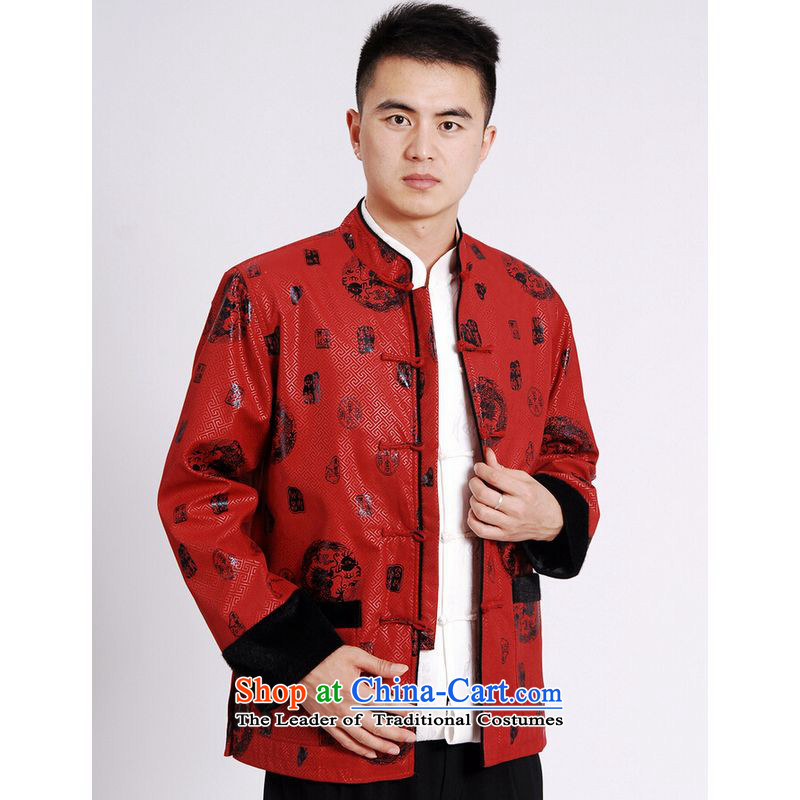 Ms Au King Mansion to Tang dynasty men long-sleeved sweater Tang blouses men's jacket water Sable Hair Tang M0040 add lint-free red XL, intended Jing Ge , , , shopping on the Internet