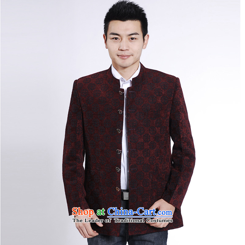 In accordance with the fiduciary duties of men's 2015 replace spring and autumn new leisure Tang Dynasty Chinese Men's Mock-Neck casual male Chinese tunic jacket leisure loading to payment in accordance with the fiduciary duties 175/L, Deep Red House shop