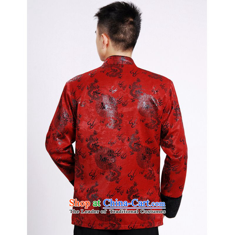 Ms Au King Mansion to men's jacket water Sable Hair Tang Add Tang dynasty lint-free men long-sleeved sweater Chinese Dragon Tang blouses red XXXL, intended Jing Ge , , , shopping on the Internet