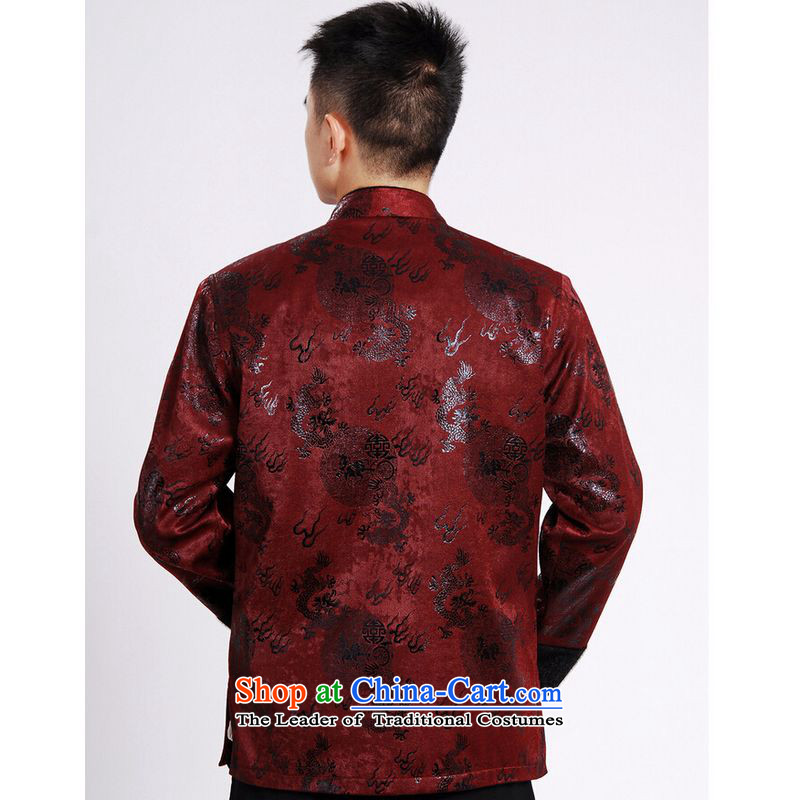 Ms Au King Mansion to men's jacket water Sable Hair Tang Add Tang dynasty lint-free men long-sleeved sweater Chinese Dragon Tang blouses red XXXL, intended Jing Ge , , , shopping on the Internet