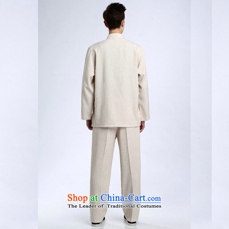 158 Jing Tang Dynasty Men long-sleeved sweater cotton linen collar Tang Dynasty Package kung fu tai chi service kit shirt - 1) packaged XXXL, 158 jing shopping on the Internet has been pressed.