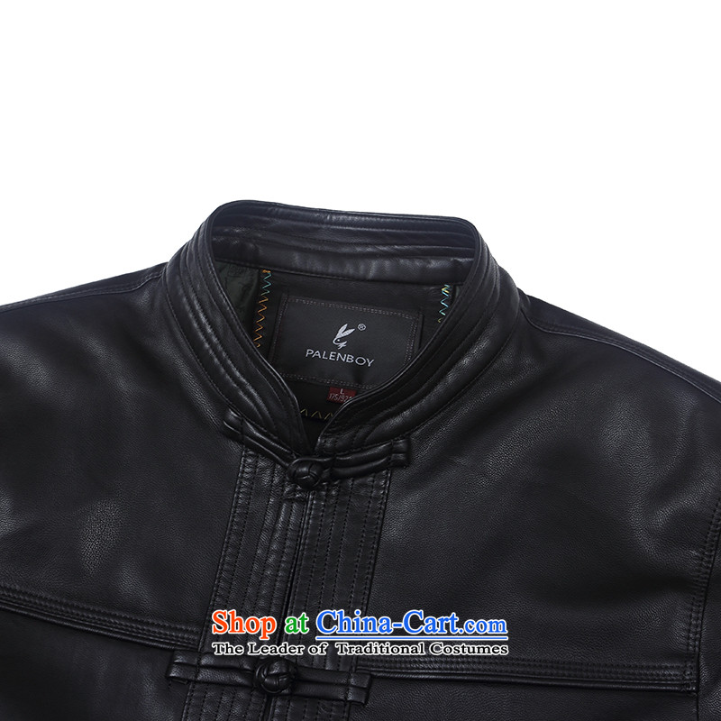 In the new priority Ho Tang dynasty older men leather garments leather jacket China wind and leather jacket father pack Black 180, Ho information apparel , , , shopping on the Internet