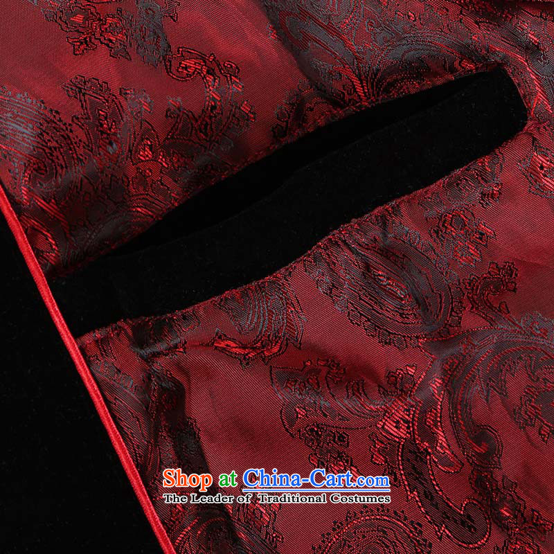 158 Jing Men long-sleeved sweater in Tang Dynasty older Mock-neck Tang dynasty men robe scouring pads made wedding dress - 1 black XL, 158 jing shopping on the Internet has been pressed.