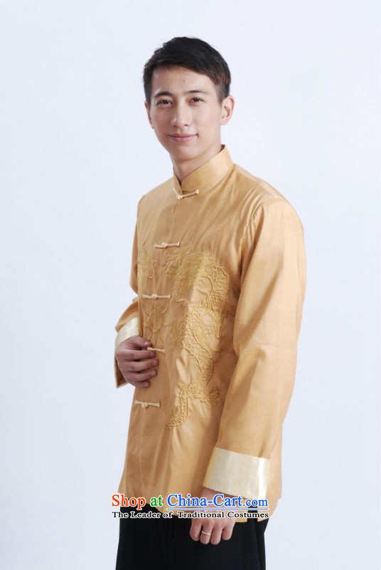 Shanghai, optimization options Tang Dynasty Men long-sleeved national costumes men Tang jackets collar embroidery Chinese dragon yellow L picture, prices, brand platters! The elections are supplied in the national character of distribution, so action, buy now enjoy more preferential! As soon as possible.