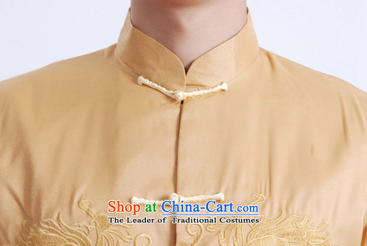 Picking Frequency Tang Dynasty Men long-sleeved national costumes men Tang jackets collar embroidery Chinese dragon yellow L picture, prices, brand platters! The elections are supplied in the national character of distribution, so action, buy now enjoy more preferential! As soon as possible.
