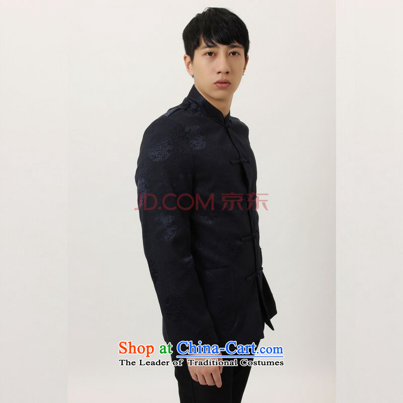 Picking frequency in Tang Dynasty older collar China wind dress too Shou Yi wedding services will Chinese male Tang Jacket -B Black 3XL