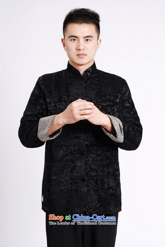 Picking Frequency Tang Dynasty Men long-sleeved sweater Tang blouses Men's Jackets Tang Add Pictures cotton waffle black L, prices, brand platters! The elections are supplied in the national character of distribution, so action, buy now enjoy more preferential! As soon as possible.