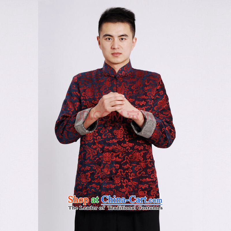Picking Frequency Tang Dynasty Men long-sleeved sweater Tang blouses Men's Jackets Tang cotton waffle add black , L, picking frequency , , , shopping on the Internet