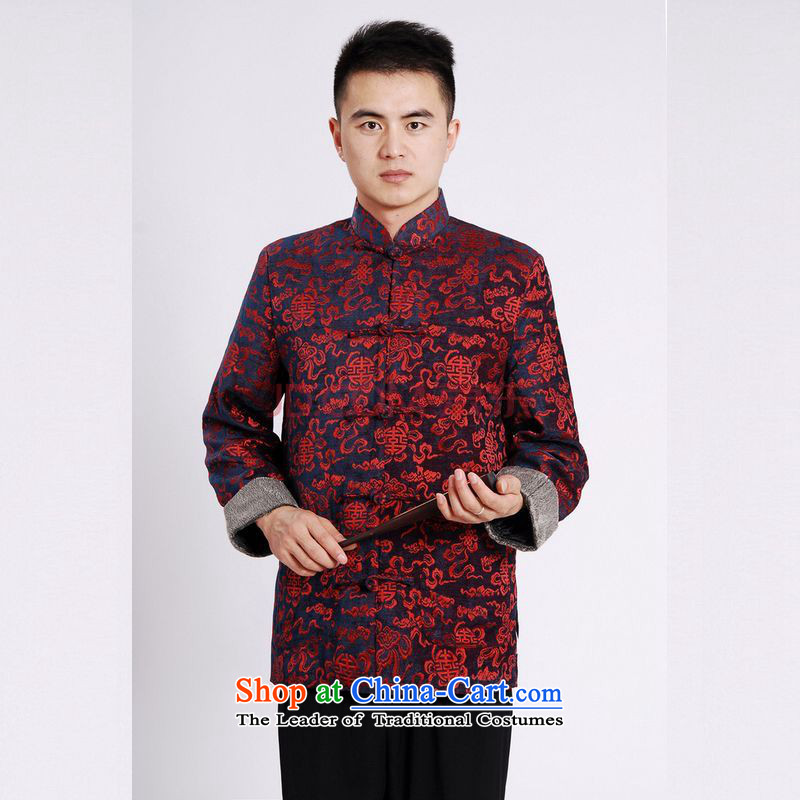Picking Frequency Tang Dynasty Men long-sleeved sweater Tang blouses Men's Jackets Tang cotton waffle add black , L, picking frequency , , , shopping on the Internet
